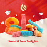 Gummy Candy Mix | 2-Pound Bag | Peach Rings, Pencil Bites, Neon Worms, Bottles, Belts | Sweet & Sour Gummies for Candy Buffets, Snacking, and Gifting