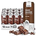 Slate Milk - High Protein Milk Shake - Classic Chocolate - Lactose Free, 20g Protein, 1g Sugar, 100 Calories, 2g Net Carbs, No Added Sugar - Natural