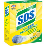 S.O.S Steel Wool Soap Pads, Lemon Fresh, 10 Count