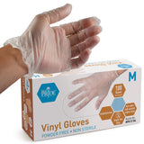 MedPride General Purpose Powder-Free Vinyl Gloves, Medium, Box/100