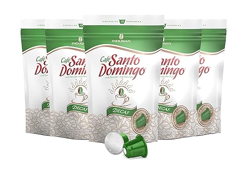 Café Santo Domingo Decaf Capsules - Compatible with Nespresso Original Brewers - Product from the Dominican Republic (50 Count)