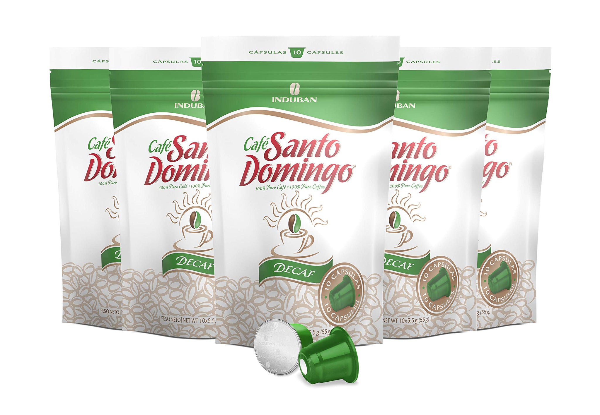 Café Santo Domingo Decaf Capsules - Compatible with Nespresso Original Brewers - Product from the Dominican Republic (50 Count)
