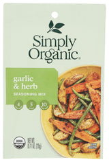 Simply Organic Garlic and Herb Vegetable Seasoning Mix, Certified Organic, Vegan, Kosher | 0.71 Ounce (Pack of 1)