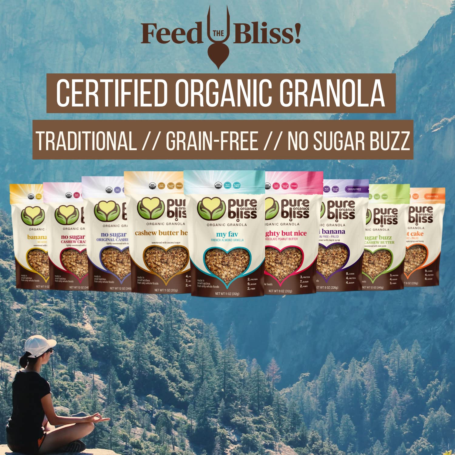 Pure Bliss Organic Granola (Chocolate Peanut Butter) Vegan, Gluten Free, Non-GMO, Best Tasting Natural Healthy Vegan Snack, Hand Made Delicious