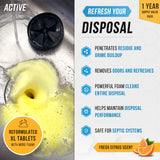 Garbage Disposal Cleaner Deodorizer Tablets - 24 Pack, New Powerful XL Foaming Tablet - Fresh Citrus Foam Sink Garburator Disposer Freshener, Natural
