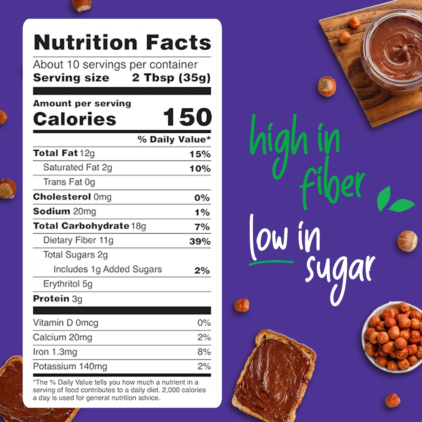 Pyure Keto Hazelnut Chocolate Spread | Sugar-Free, Low Carb, Vegan Nutella Alternative | 2g Net Carbs, Gluten-Free, Peanut-Free, Plant-Based, Non-GMO