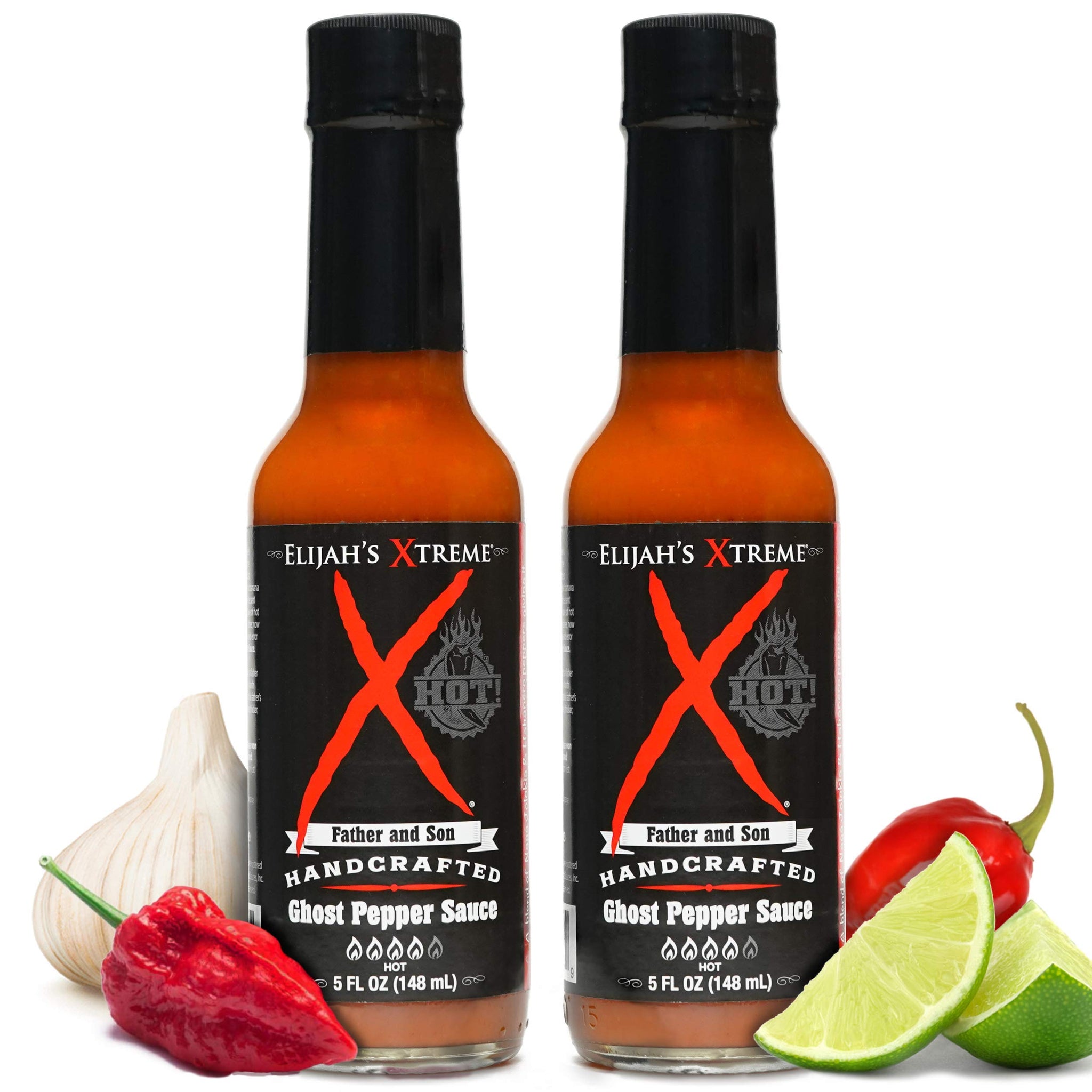 Elijah's Xtreme Ghost Pepper Hot Sauce, Handcrafted Award Winning Blend of Ghost Peppers, Habanero Garlic & Lime, Extreme Heat & Flavor (5 oz)