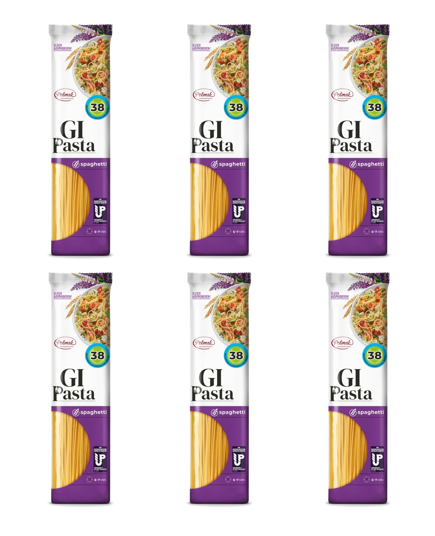 GI Pasta Spaghetti, 6-Pack (52.8 oz Total) | Low Glycemic, Classic Italian Long Pasta for Traditional Recipes and Everyday Cooking