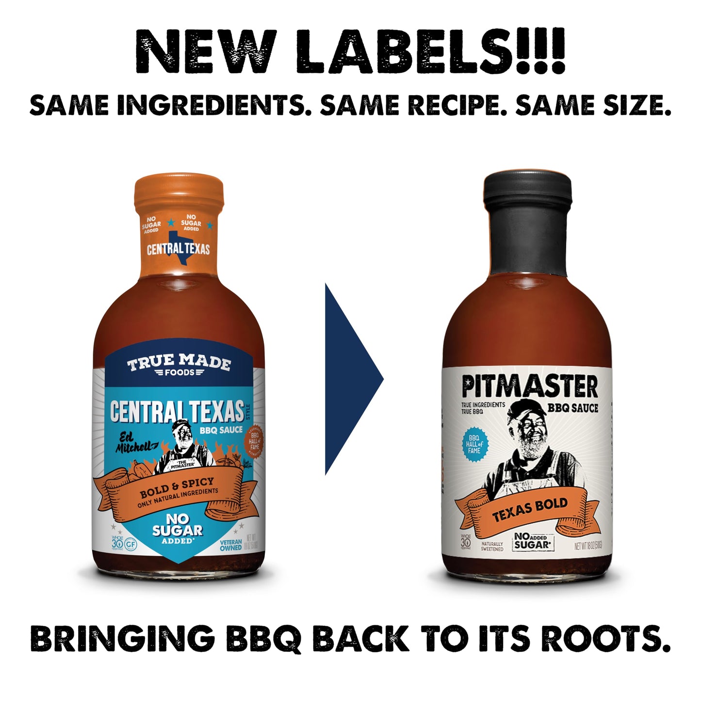 True Made Foods Central Texas Style Barbecue Sauce, Bold and Spicy, No Sugar Added, Keto, Whole 30, Paleo (18oz, 1 Pack)
