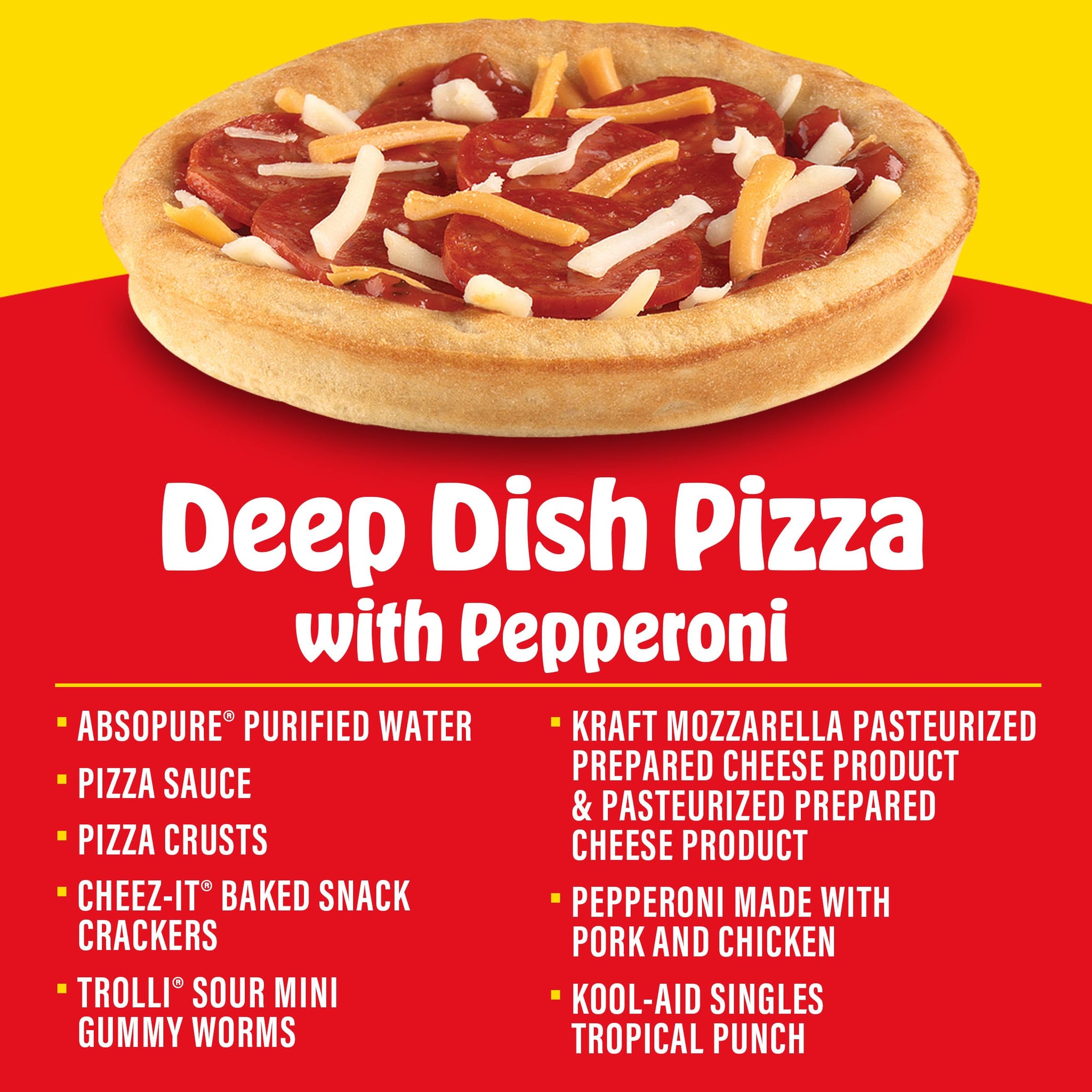 Lunchables Uploaded Deep Dish Pizza with Pepperoni Snack Kit, 15.12 oz Box
