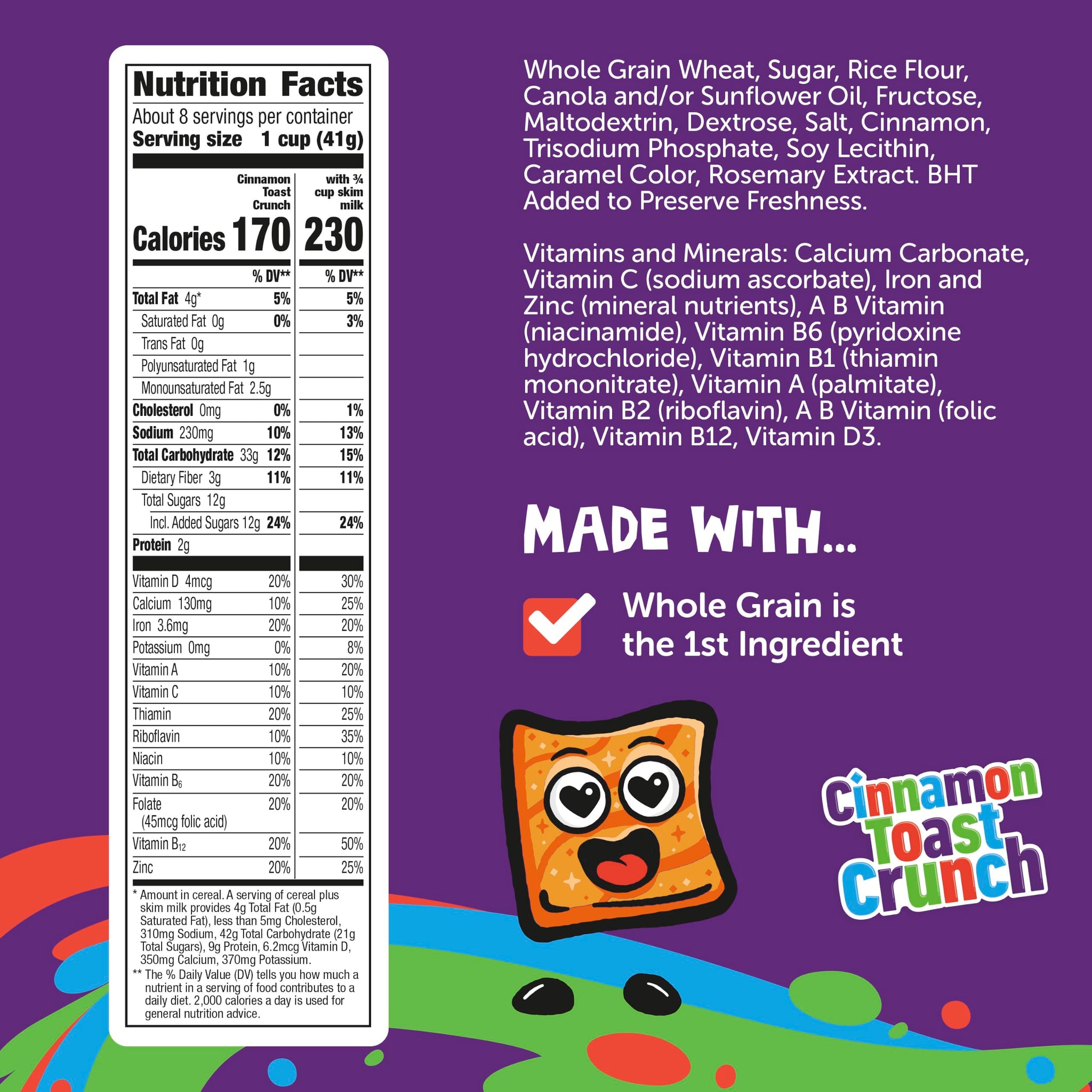 Cinnamon Toast Crunch Breakfast Cereal, Crispy Cinnamon Cereal, 12 oz