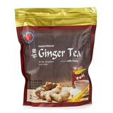 Wing Hop Fung Instant Natural Ginger Tea with Honey, 25 Individually Wrapped Sachets, Premium Ginger Beverage for Warming & Digestive Support, Made
