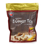 Wing Hop Fung Instant Natural Ginger Tea with Honey, 25 Individually Wrapped Sachets, Premium Ginger Beverage for Warming & Digestive Support, Made