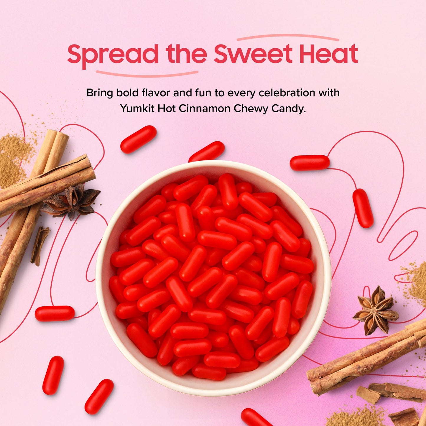 Hot Tamales Fierce Cinnamon Candy 2 lbs | Sweet and Spicy Candy Bulk | Big Bag of Fire Red Hot Candies | Chewy Treats for Theater, Vending Machines