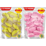 Bubs Banana Ovals & Bubs Strawberry Pomegranate Ovals Bundle. Sweet Swedish Foam Candy. Packed in two Half Pound Nrdiq Candy bags. Totally 1 Pound
