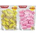 Bubs Banana Ovals & Bubs Strawberry Pomegranate Ovals Bundle. Sweet Swedish Foam Candy. Packed in two Half Pound Nrdiq Candy bags. Totally 1 Pound