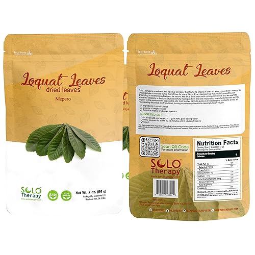 Loquat Leaves 2 oz, Hojas de Níspero Secas, Loquat Leaves Tea, Resealable Bag, Loquat Tea, Dried Leaves