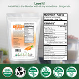 Z Natural Foods Organic Carrot Powder, Natural Superfood Powder for Vision and Heart Health, Great in Juices, Smoothies, and Recipes, Non-GMO, Vegan