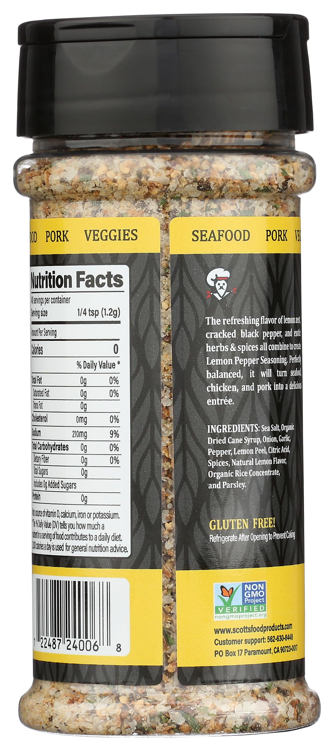 Scotts Food, Lemon Pepper Seasoning, 6 Ounce