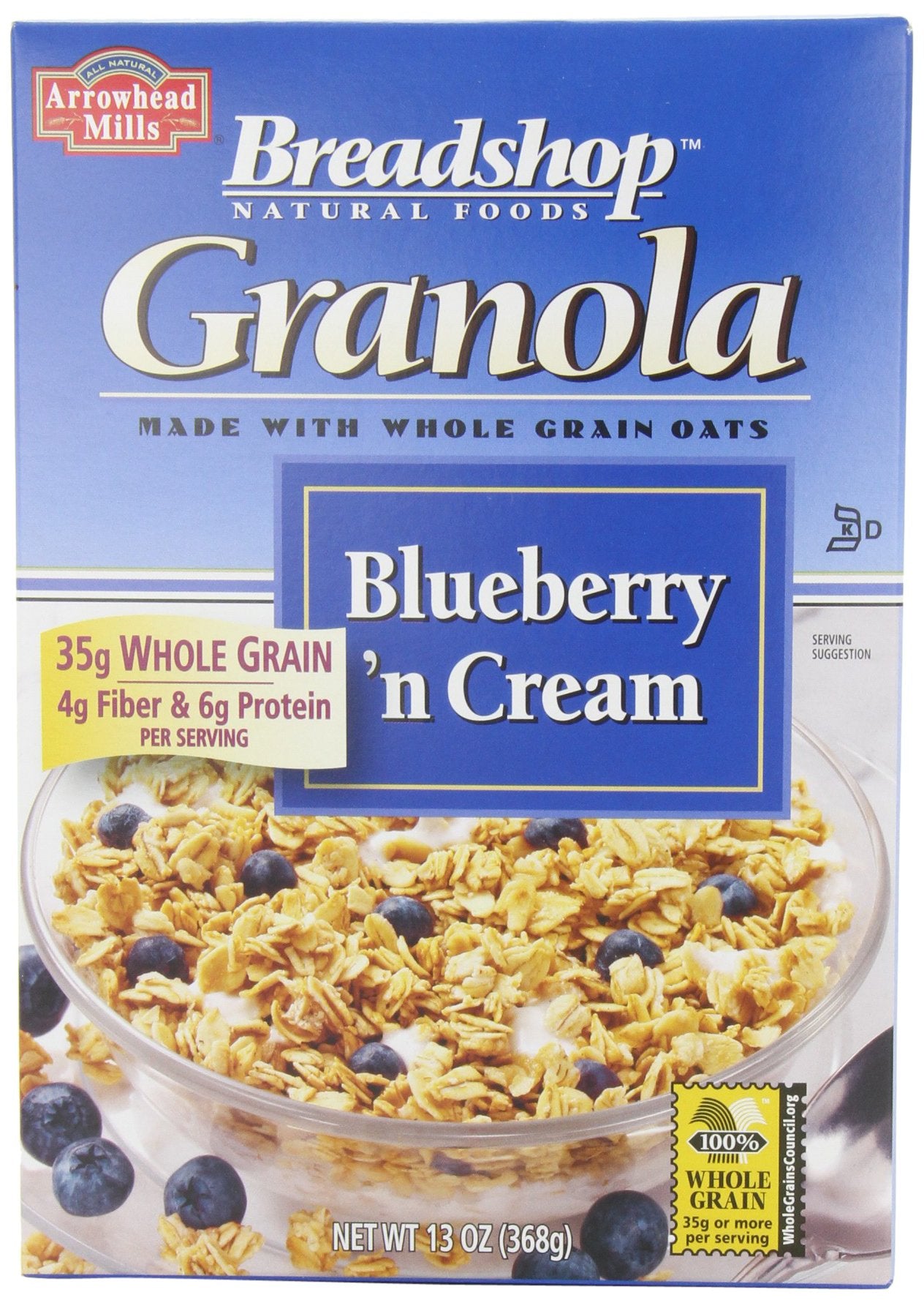 Arrowhead Mills Breadshop Blueberry 'n Cream Granola, 13 Ounce Boxes (Pack of 6)