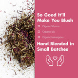 Big Heart Tea Co. Tea Bags - Blushing Pink Hibiscus - Certified Organic, Naturally Sweet Ayurvedic Herbal Decaf Tea with Small Batch Ground Herbs