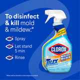 Clorox Plus Tilex Mold and Mildew Remover with Bleach, Spray Bottle, 32 Fl Oz (Package May Vary)