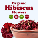 Food to Live Organic Hibiscus Flowers, 4 Ounces - Whole Petals. Great for Herbal Tea. Non-GMO. Caffeine-free. Good Source of Vitamin C. Bulk. Kosher