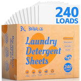BellaLuce Laundry Detergent Sheets - Laundry Sheets, 240 Loads, Eco-Friendly, Plastic-Free, Fresh Linen Scent, Space Saving, Fast Dissolve