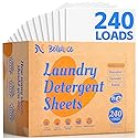 BellaLuce Laundry Detergent Sheets - Laundry Sheets, 240 Loads, Eco-Friendly, Plastic-Free, Fresh Linen Scent, Space Saving, Fast Dissolve