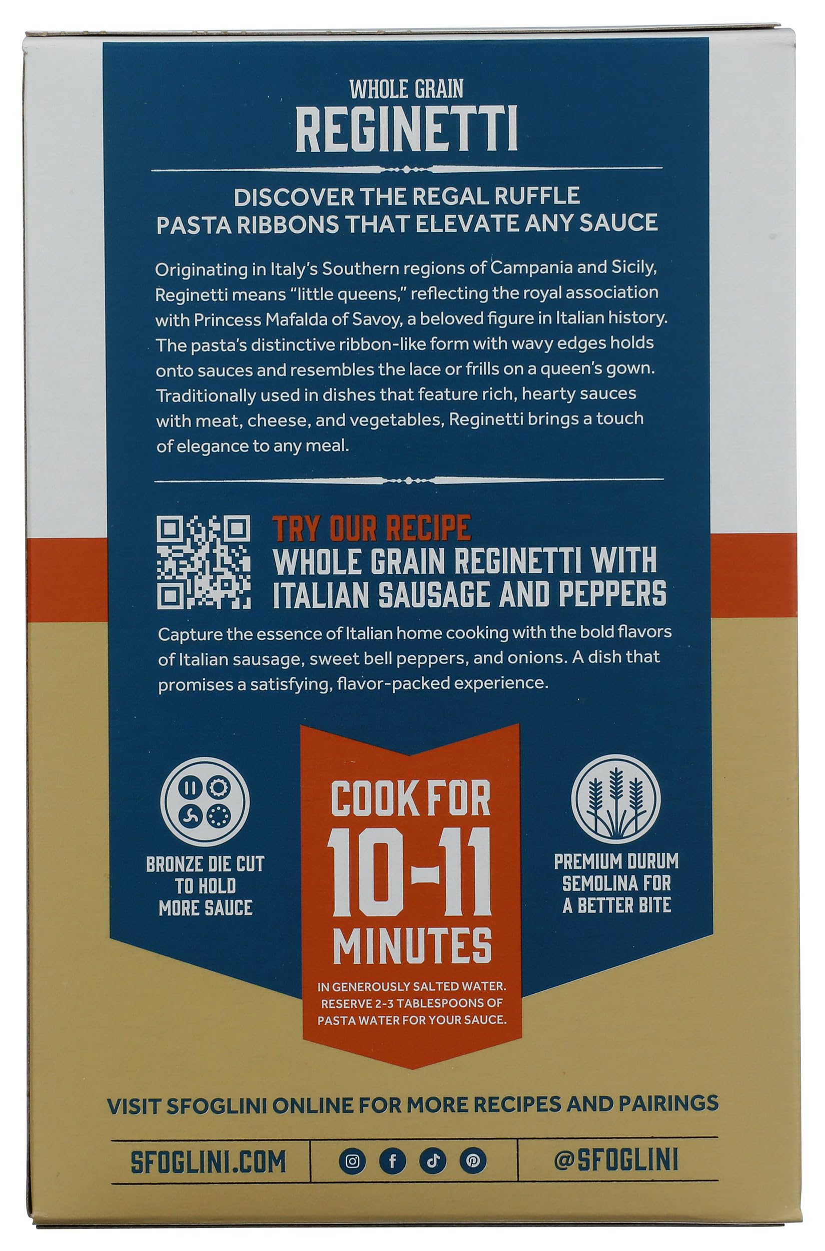 Sfoglini, Whole Grain Blend Reginetti, 12 Oz