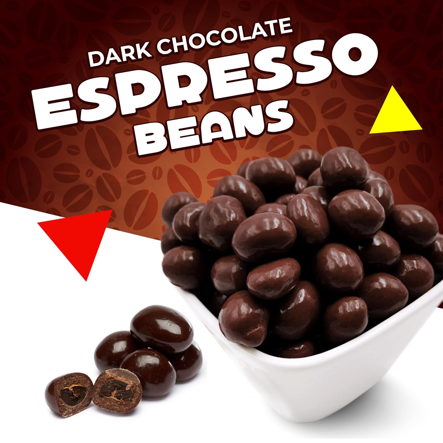 Premium Dark Chocolate Covered Espresso Coffee Beans Candy (1 Pound Bag)