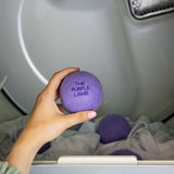 The Purple Lamb Scented Wool Dryer Balls Laundry - Lavender Infused - Antistatic Dryer Ball - XL 4 Pack - 100% Organic Fabric Softener - Shorten