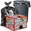 ToughBag 30-33 Gallon Trash Bags Heavy Duty (50 COUNT) 3 Mil Contractor Trash Bags - Heavy Duty Black Contractor Can Liners - Made In USA