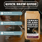 Camano Island Coffee Roasters Varietal Supremo Espresso Blend, Ground 12oz, Fresh Dark Roast, USDA Organic, Fairly Traded, Shade Grown Arabica