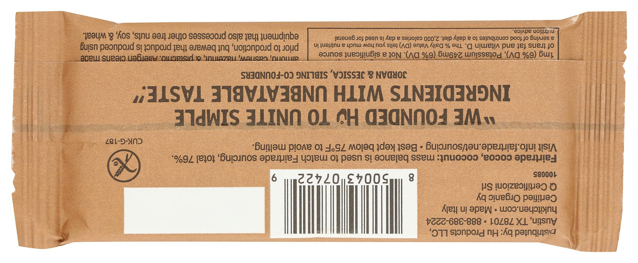 Hu Kitchen Organic Simple Milk Chocolate Bar, 1 OZ