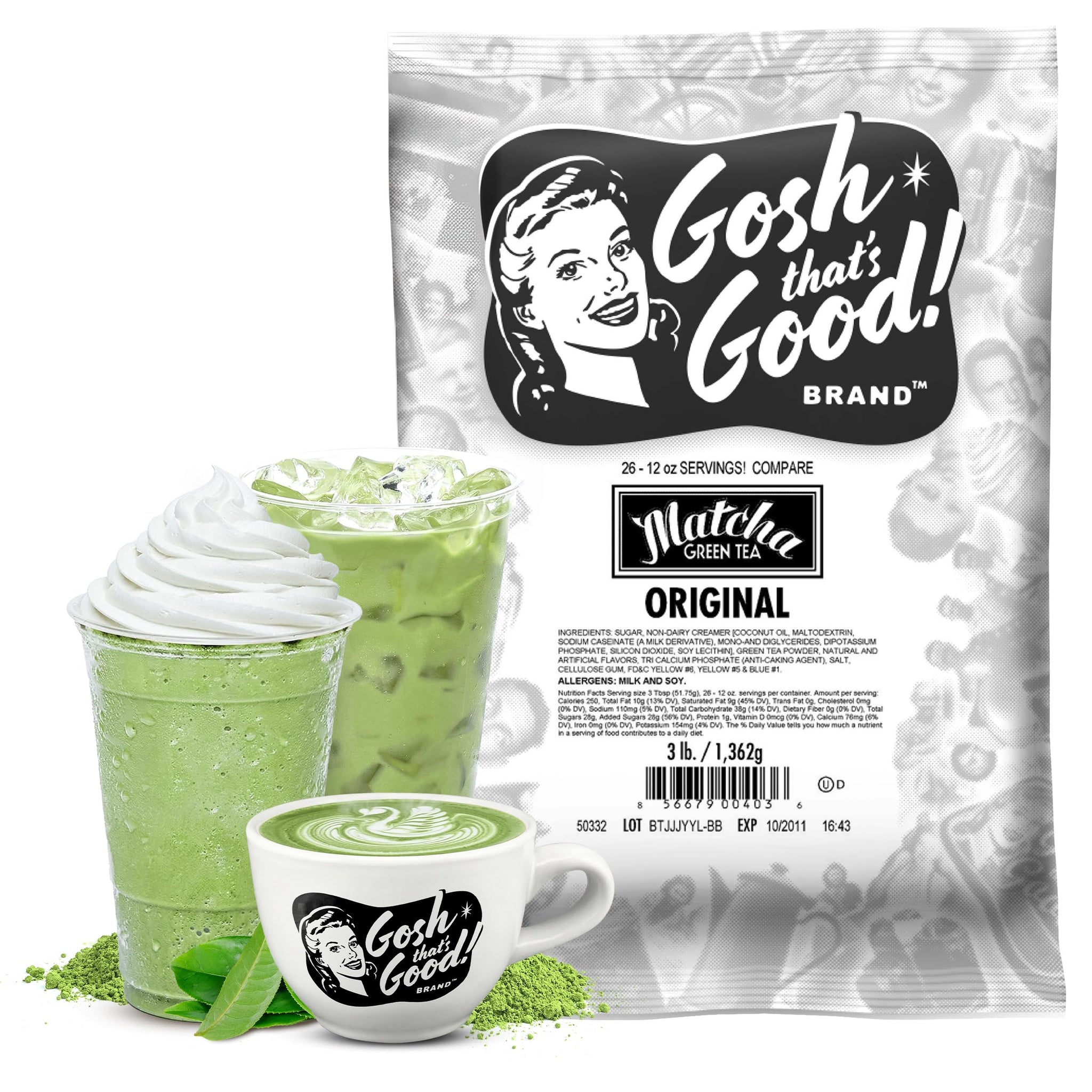 Gosh That’s Good! Matcha Green Tea - 3 lb - Antioxidant-Rich, Energy-Boosting, Barista-Quality