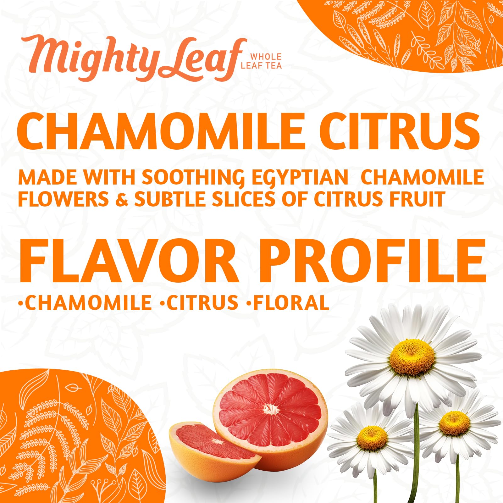 Mighty Leaf Chamomile Citrus Herbal Tea - 100 Count Tea Pouches - Caffeine-Free Blend with Chamomile, Orange Peel & Lemongrass - Calming Herbal Tea