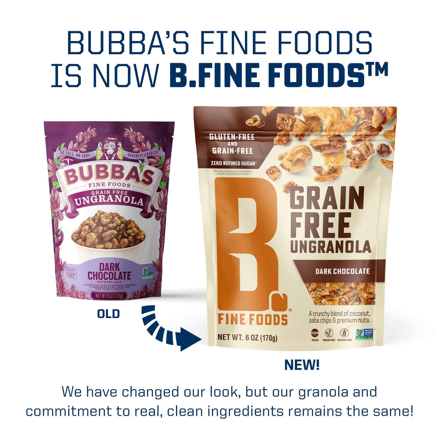 B. Fine Foods Grain-Free Crunchy Granola Snack of Coconut, Saba Chips & Premium Nuts - UnGranola Dark Chocolate - Zero-Refined Sugar, Gluten-Free