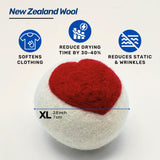 Dryer Ball Kit: 6 XL Wool Dryer Balls - Natural Fabric Softener, Reusable, Reduces Clothing Wrinkles and Saves Drying Time - Reduces Wrinkles