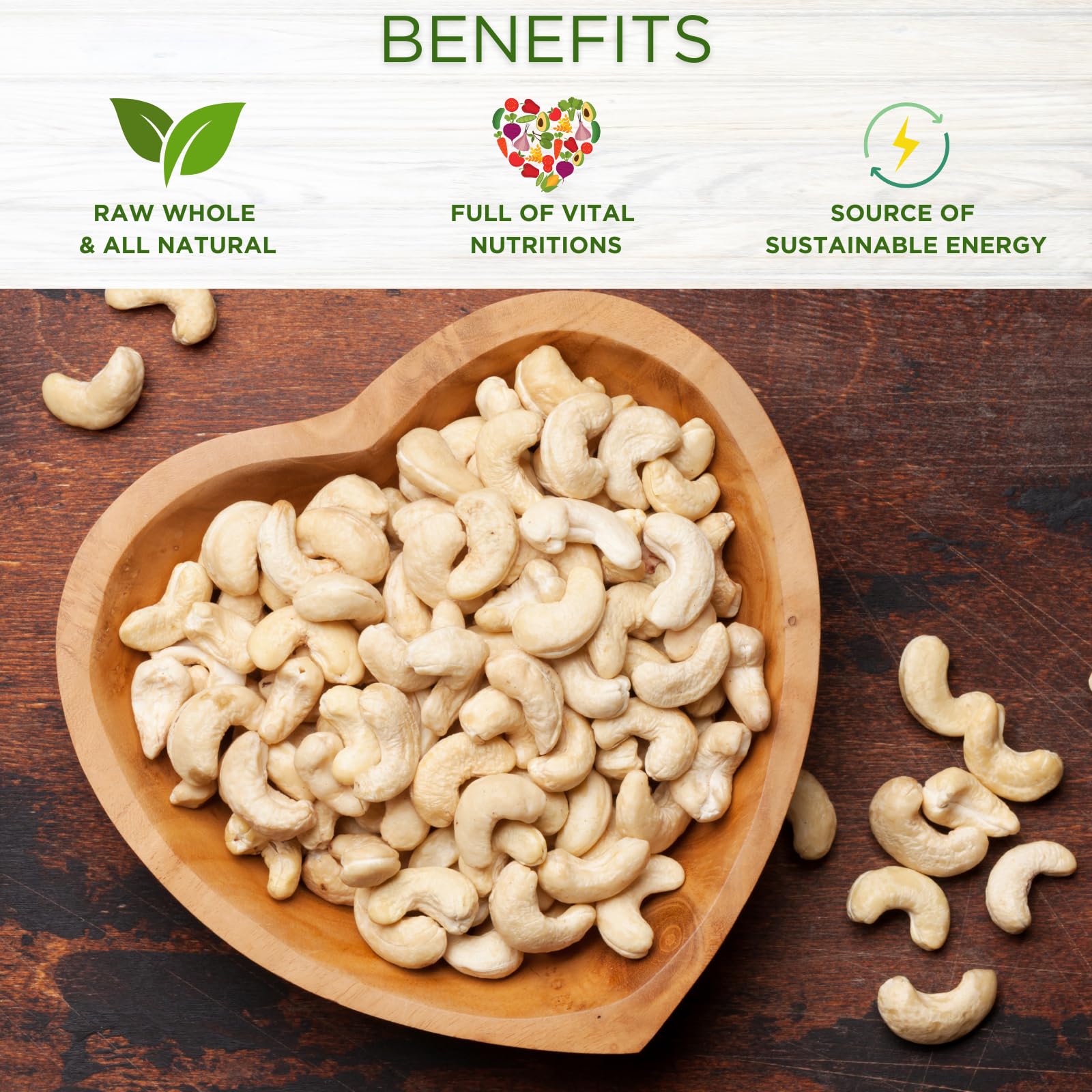 Raw Cashews Unsalted Whole (16 0z. / 1 lb) | Vegan Protein Snacks | Make Cashew Milk | Keto and Paleo Friendly Diet Snacks | Party Snacks | Healthy