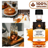 100% Pure Organic Maple Syrup - Premium Grade A - Quebec's Finest in Elegant Maple Leaf Bottle from Biodélices (1.69 Fl Oz (Pack of 1), Maple (CA