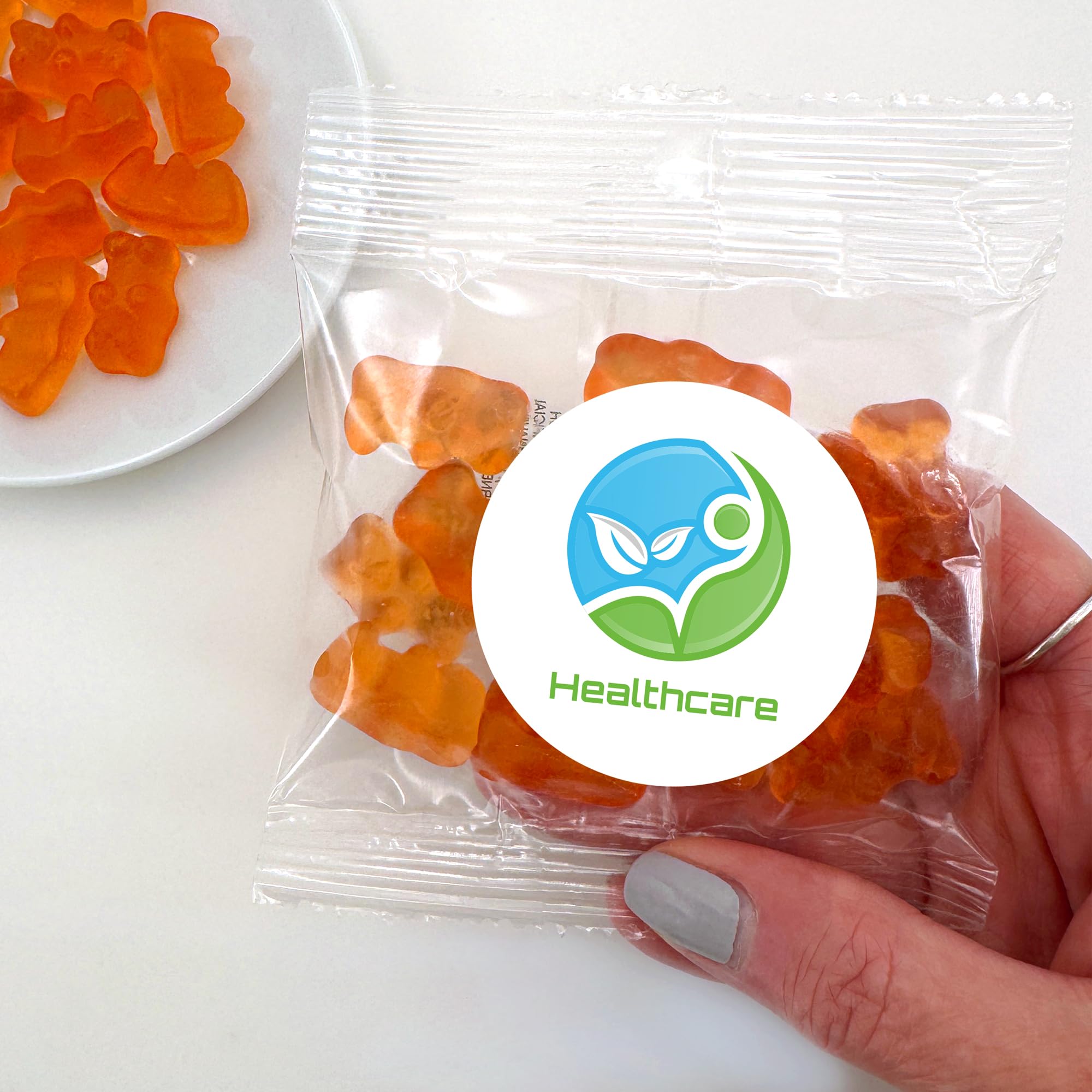 Custom Gummy Bears - Champagne Flavor, Personalized Champagne Gummy Bears Packs - 24 Quantity - $1.80 Each - Promotional Product/Bulk with Your