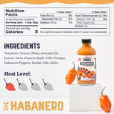 Cien Chiles The Habanero | All Natural Sauce | Zero Sugars, Non-GMO, Gluten-Free, Vegan | 8 OZ Bottle