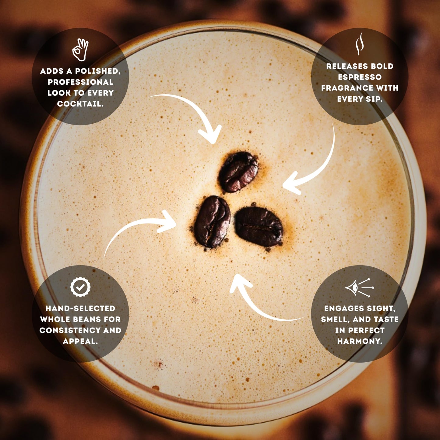 SPEAKEASY ESPRESSO MARTINI COCKTAIL BOTANICAL GARNISHES ESPRESSO MARTINI COFFEE BEAN GARNISHES - 0.5OZ | BARTENDERS CHOICE | FOR RESTAURANT AND CRAFT
