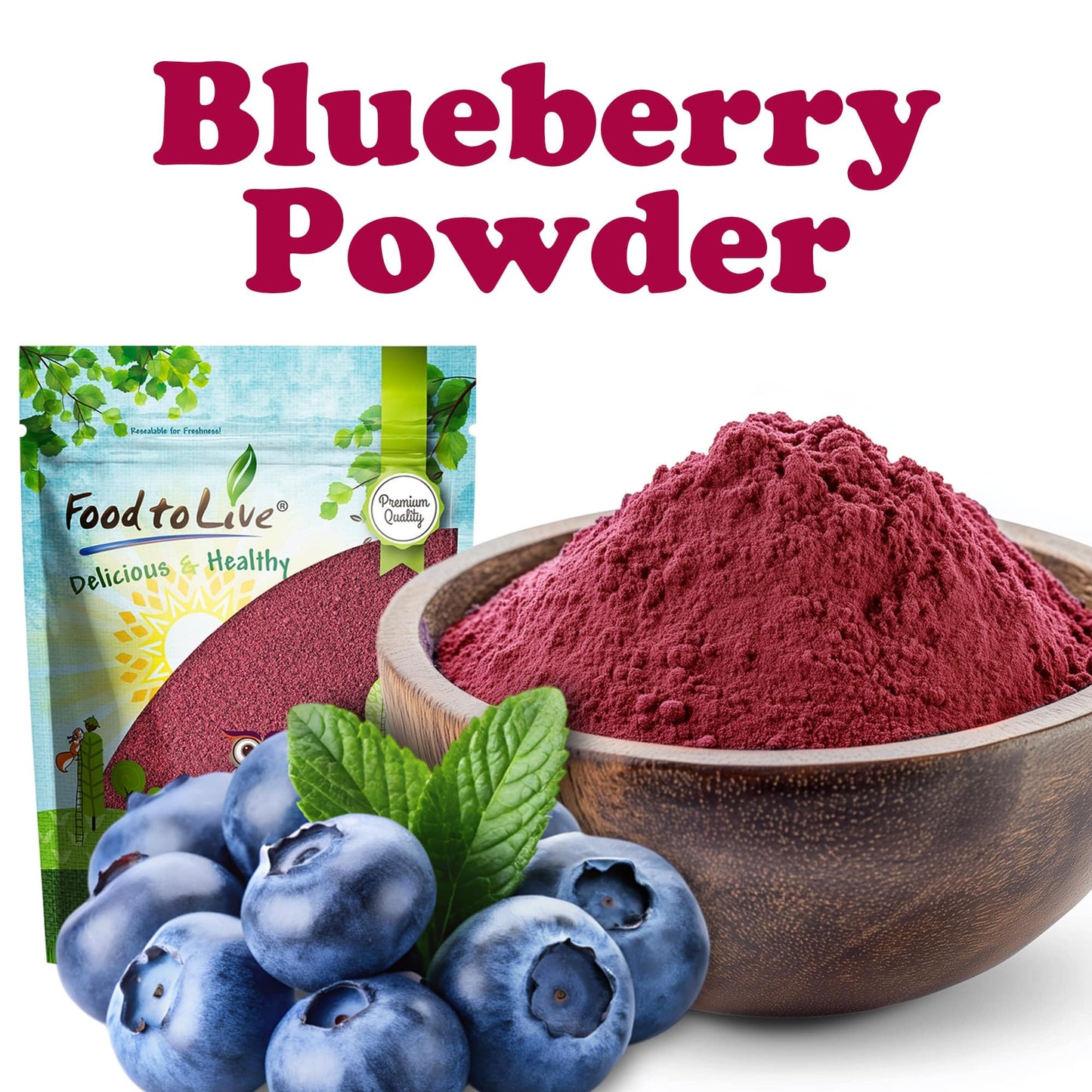 Food to Live Blueberry Juice Powder, 4 Pounds - 100% Pure, Antioxidant-Rich. Great for Smoothies, Spray-dried, No Sugar Added, Contains Maltodextrin