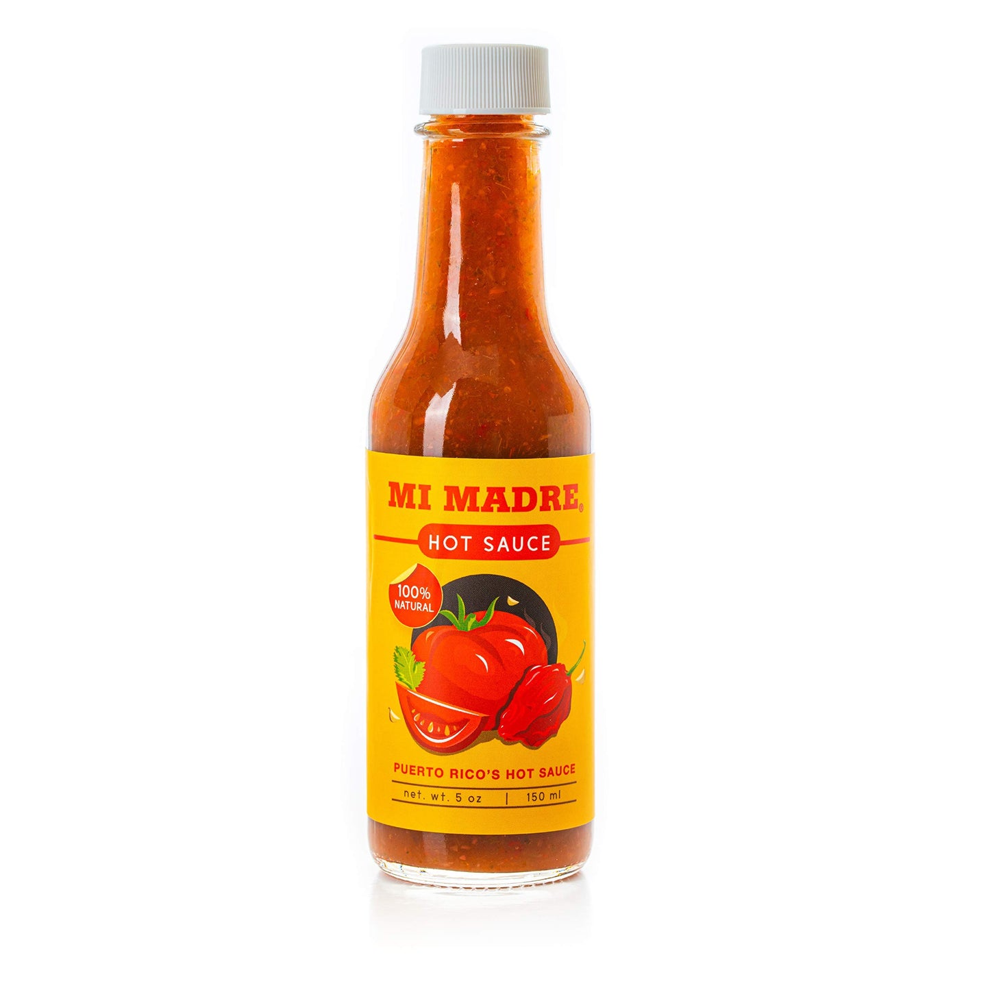 Mi Madre Tomato Based Hot Sauce, Handcrafted in Puerto Rico, 100 Percent Natural, 5 Ounce (Pack of 1)
