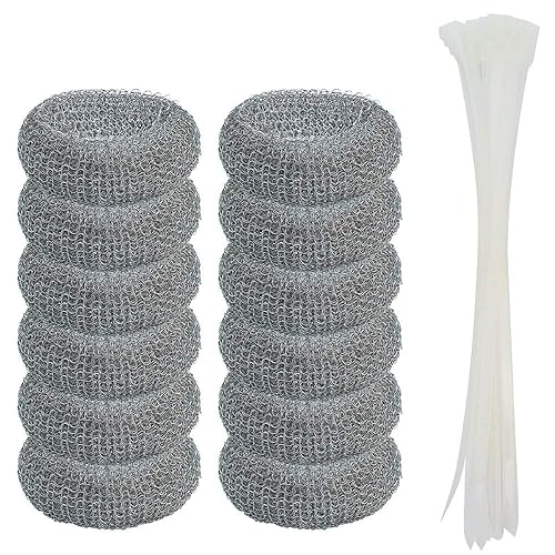 12 Pack Washing Machine Lint Traps with 12 Nylon Cable Ties, Wobe Laundry Mesh Washer Sink Drain Hose Screen Filter The Laundry Water Snare Net