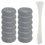 12 Pack Washing Machine Lint Traps with 12 Nylon Cable Ties, Wobe Laundry Mesh Washer Sink Drain Hose Screen Filter The Laundry Water Snare Net