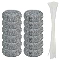 12 Pack Washing Machine Lint Traps with 12 Nylon Cable Ties, Wobe Laundry Mesh Washer Sink Drain Hose Screen Filter The Laundry Water Snare Net