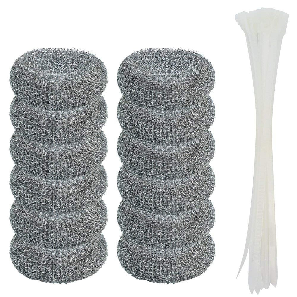 12 Pack Washing Machine Lint Traps with 12 Nylon Cable Ties, Wobe Laundry Mesh Washer Sink Drain Hose Screen Filter The Laundry Water Snare Net